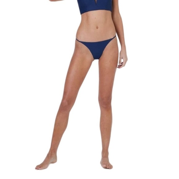 Onia Rochelle Bikini Bottom Navy Terry - Picture 1 of 6